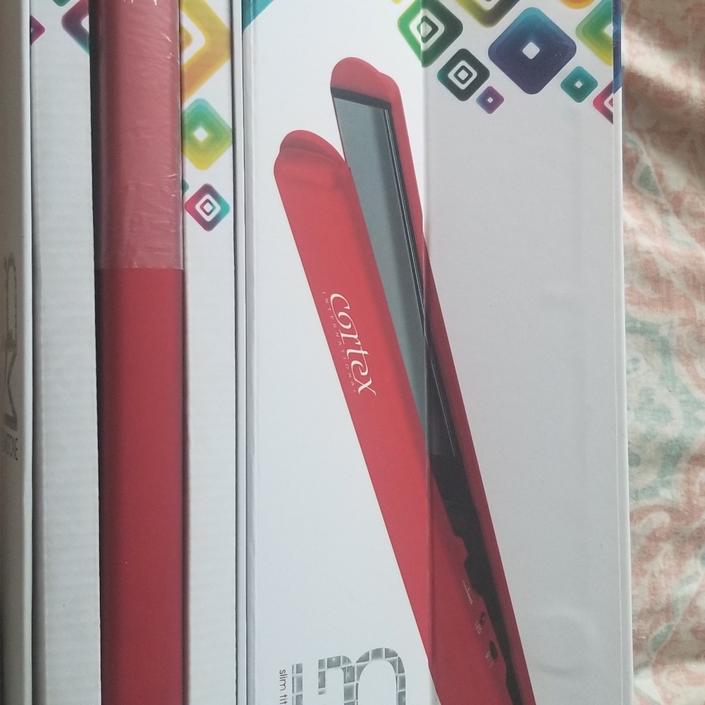 Cortex Slim Titanium Gemstone Flat Iron (Red)